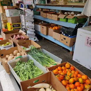 Fresh produce outside of the shop
