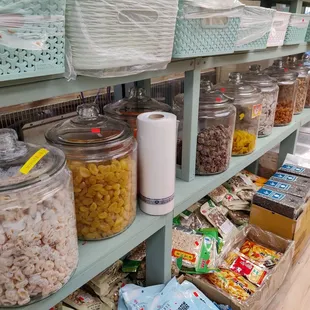 Preserved plum (crack seed AKA li hing mui) in jars