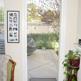 StowAway Retractable Screen Door (Back Single Outswing Door - in Use)