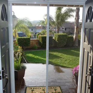 StowAway Retractable Screen Doors (Double Door - View From Inside Looking Out)