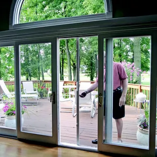 StowAway Retractable Screen Door (French Sliding Doors - in Use)