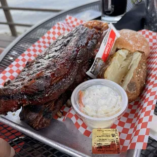 The ribs were just a little tough but good