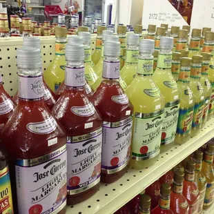 bottles of liquor on a shelf