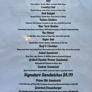 Lunch Menu as of June 2024