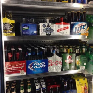 a refrigerator full of beer