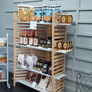 shelves of food