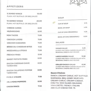 Appetizers Soups Salads