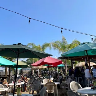 tables and umbrellas