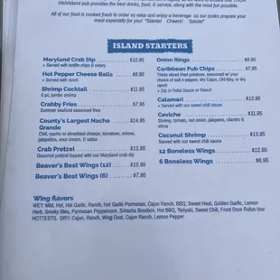 Menu page 1