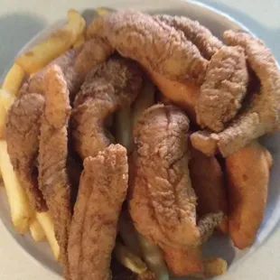 Large salt n pepper perch plate! So delicious