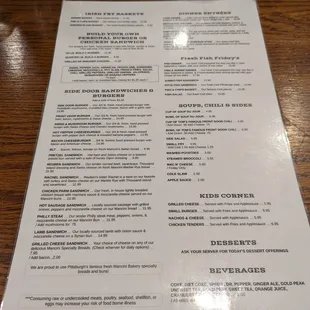 menu