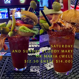 The Slammin Slider Boody Mary or Maria and all the fixings.