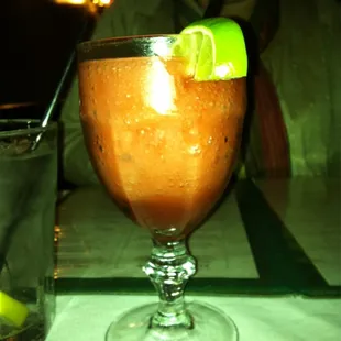 a drink in a glass