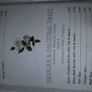 menu