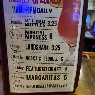 12/30/2022 Weekly Specials