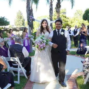 Post ceremony in a beautiful setting.