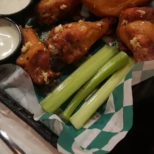 Garlic parm wings - nice size  ( you can order 7 or 12