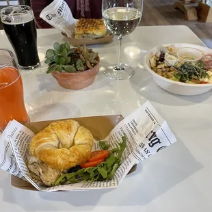 a sandwich and salad