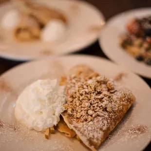 three plates of food