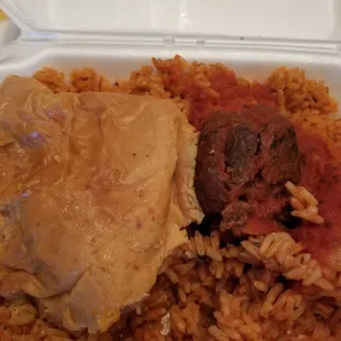 Rice Platter  Moi-Moi Goat