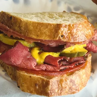 Our new "Sophia" sandwich. Thinly sliced pastrami steak, Lebanon bologna, and margheritta pepperoni!