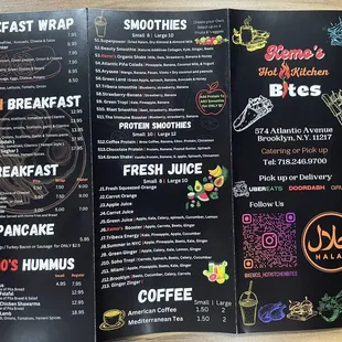 Menu front