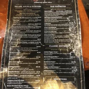 Food menu