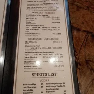 menu