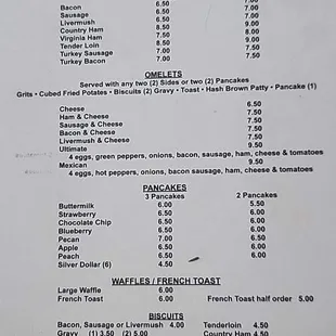 a menu on a cell phone