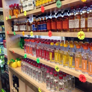 The super cute mini bottle display.