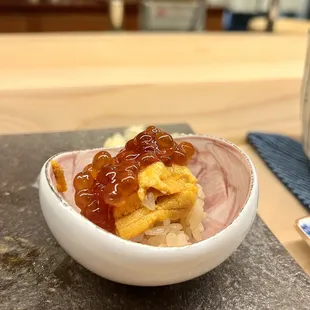 Ikura and bafun uni (short spined uni from Hokkaido)