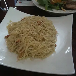 I think this was called Garlic Noodles---super delightful!