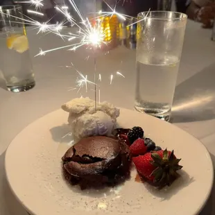 Fallen chocolate soufflé