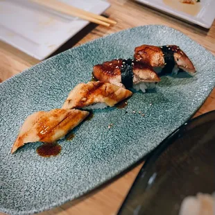 Anago (sea eel) / $6 + Unagi (freshwater eel) / $6