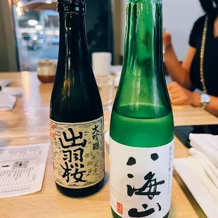 Sake: Dewazakura &quot;mini-daiginjo&quot; / $36 + Hakkaisan Eight Peaks / $36