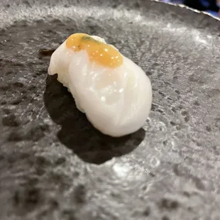 Fresh Octopus Nigiri dabbed with an Ume sauce. Not overpowered. Balanced to the octopus flavor. Practically melts in mouth.