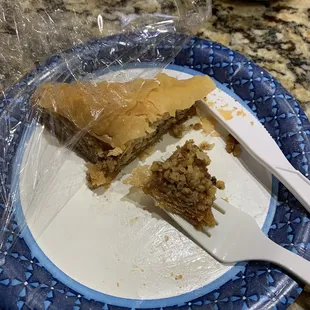 Baklava (walnuts) that I ate half of already