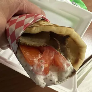 Yummy Gyros sandwich / no lettuce just tomatoes and onion. $6.99