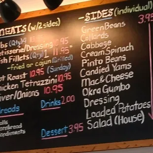 the menu
