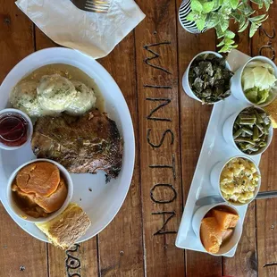 Veggie plate, rotisserie chicken