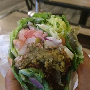 Spinach falafel wrap