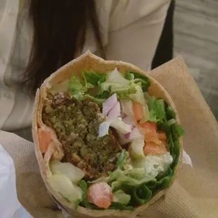 Wheat falafel wrap