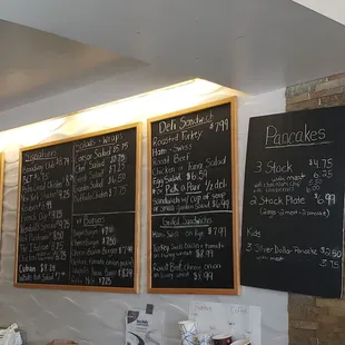 menus on the wall