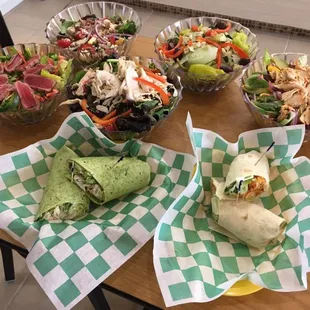 Big salads and wraps!