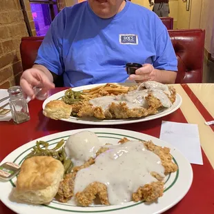 1/2 chicken fry &amp; large chicken fry