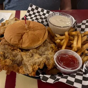 Chicken fried steak sandwiches
