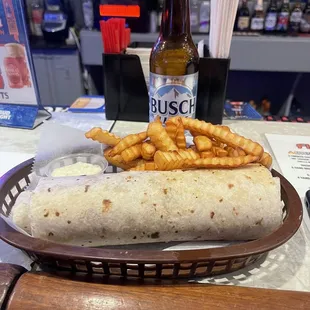 Chicken Bacon Ranch Wrap and Fries!