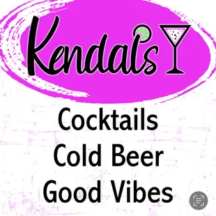 a pink and white sign with the words cocktails cold beer good vibes