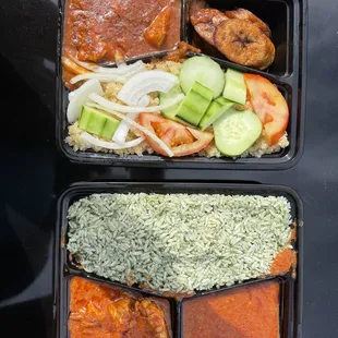 Attieke and Chicken Special, Chicken Rice and Gravy