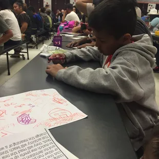 Jake at Bingo Night! Trying to win free books!